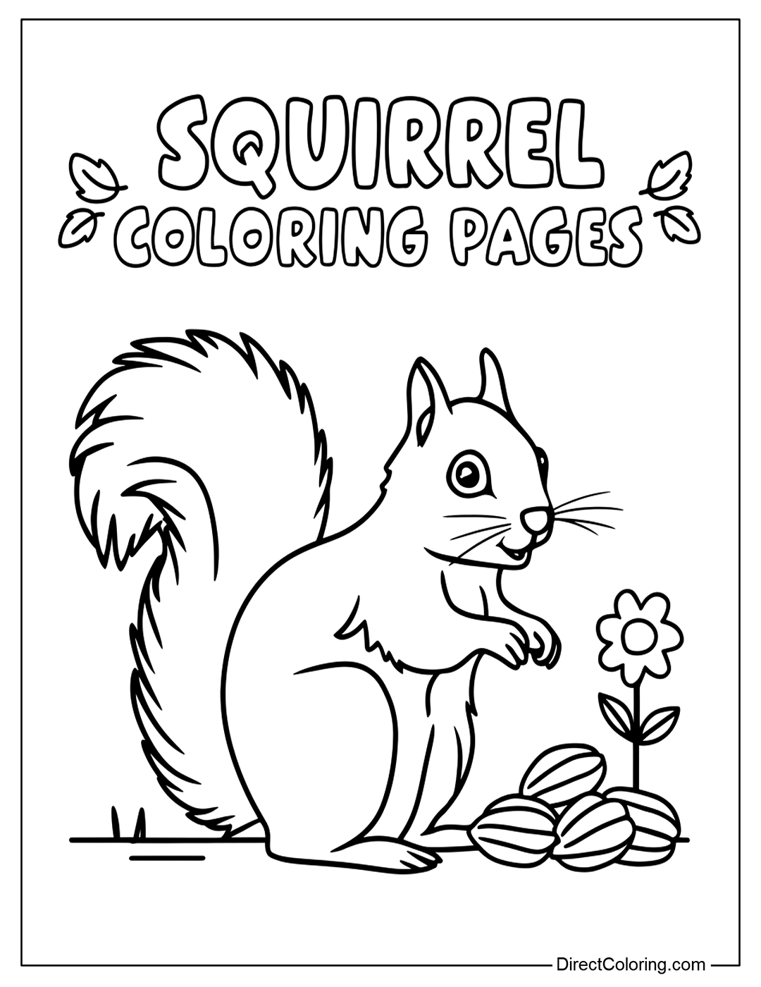 Simple Squirrel Coloring Page